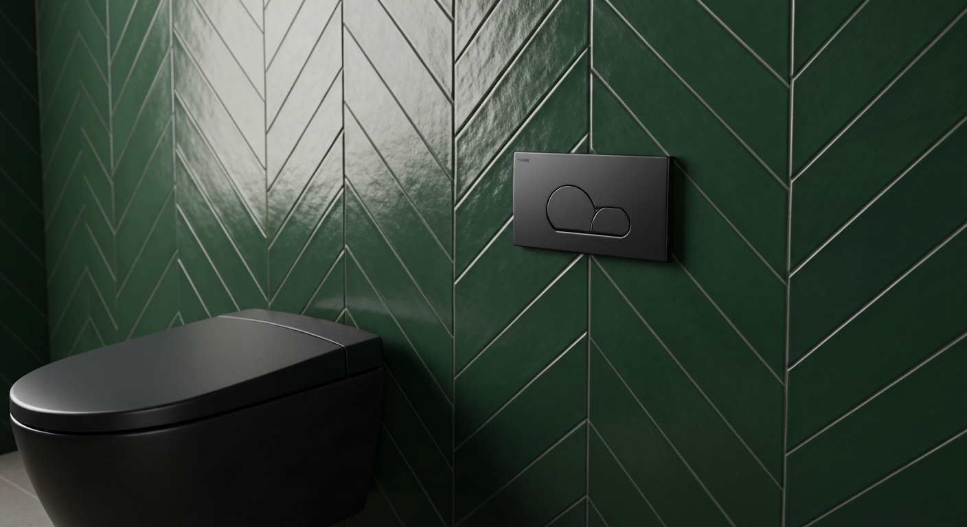 Zwart toilet in moderne badkamer