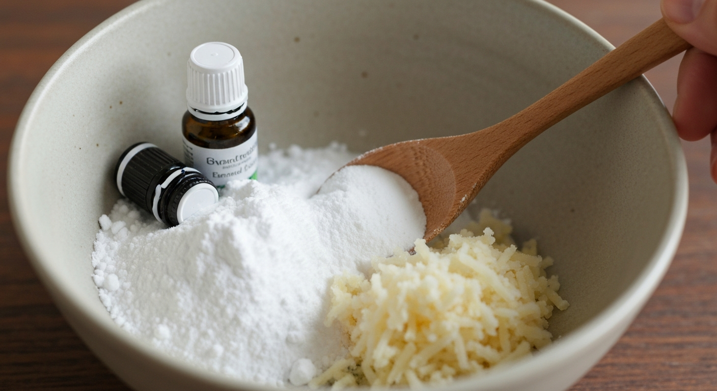 Zelfgemaakte handwaschpaste in een glazen pot