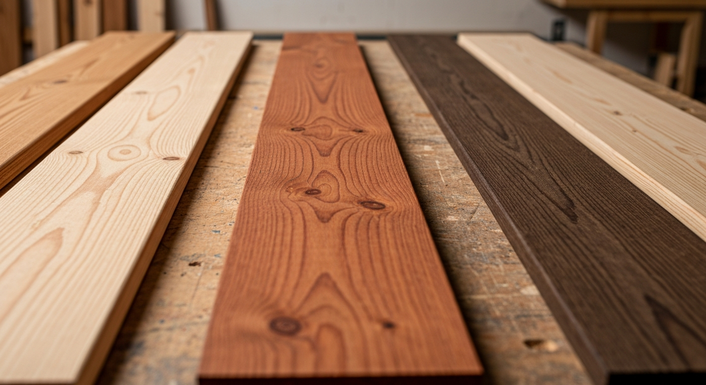 Houten schutting in de tuin