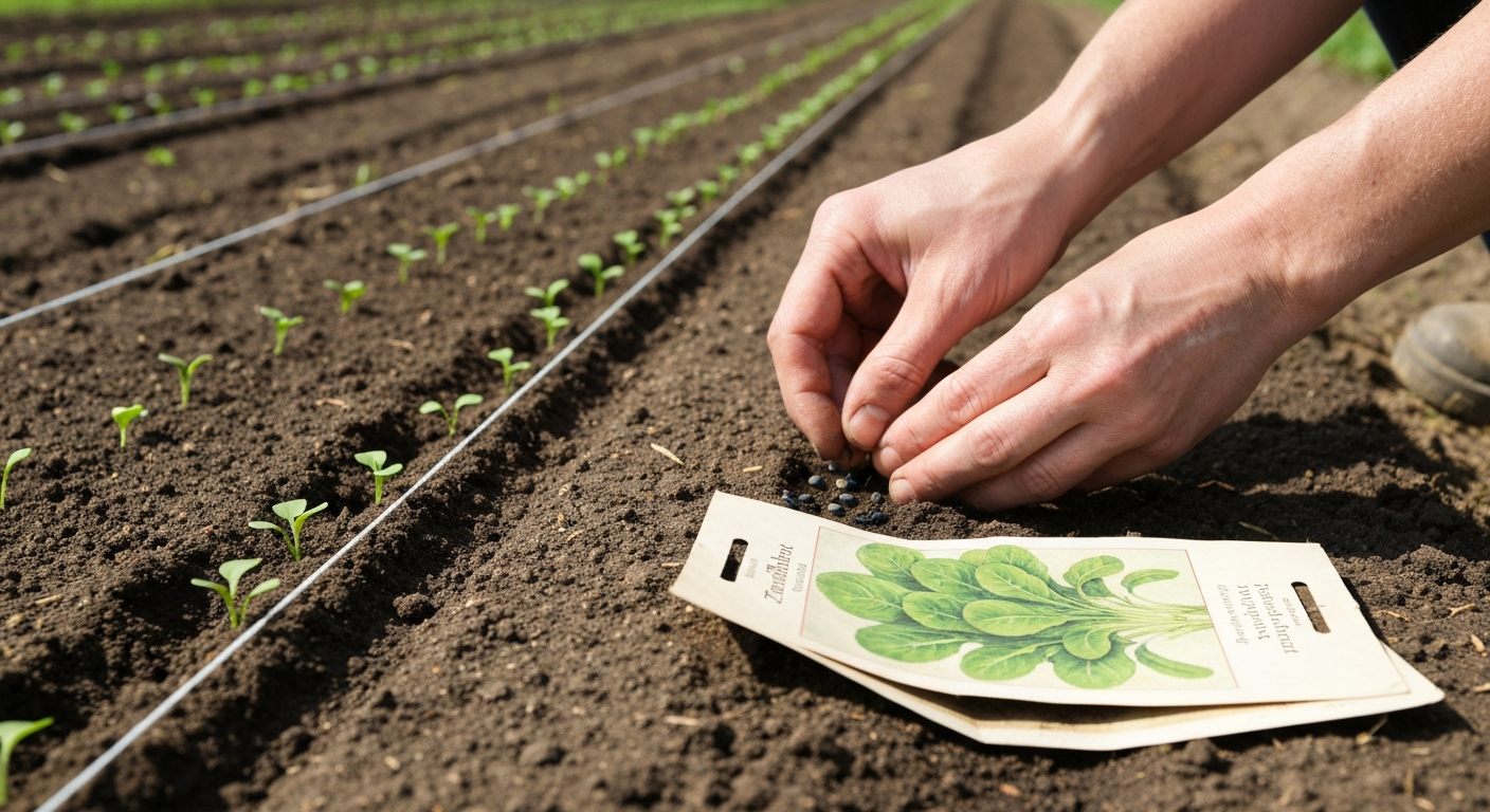 Suikerbrood sla oogsten in de moestuin