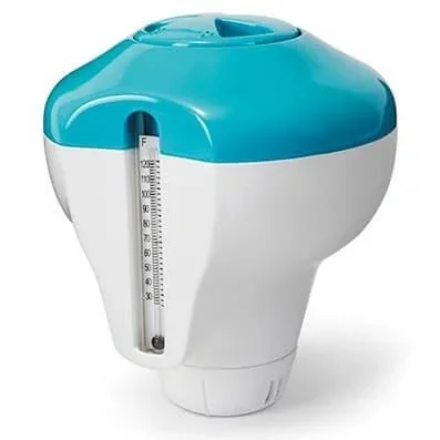 2-in-1 chlorine float with thermometer