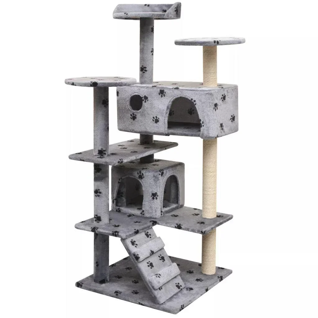 Sisal scratching post for cats 125 cm grey