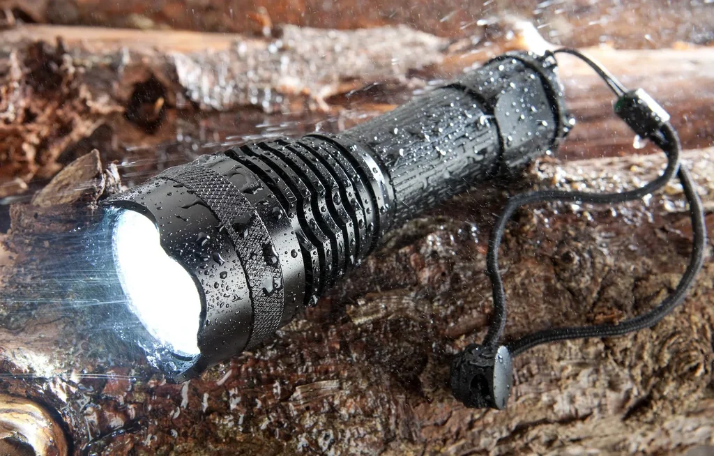 High Power LED Flashlight - 10 Watt Cree LED + Belt Holster with Spare Battery Holder