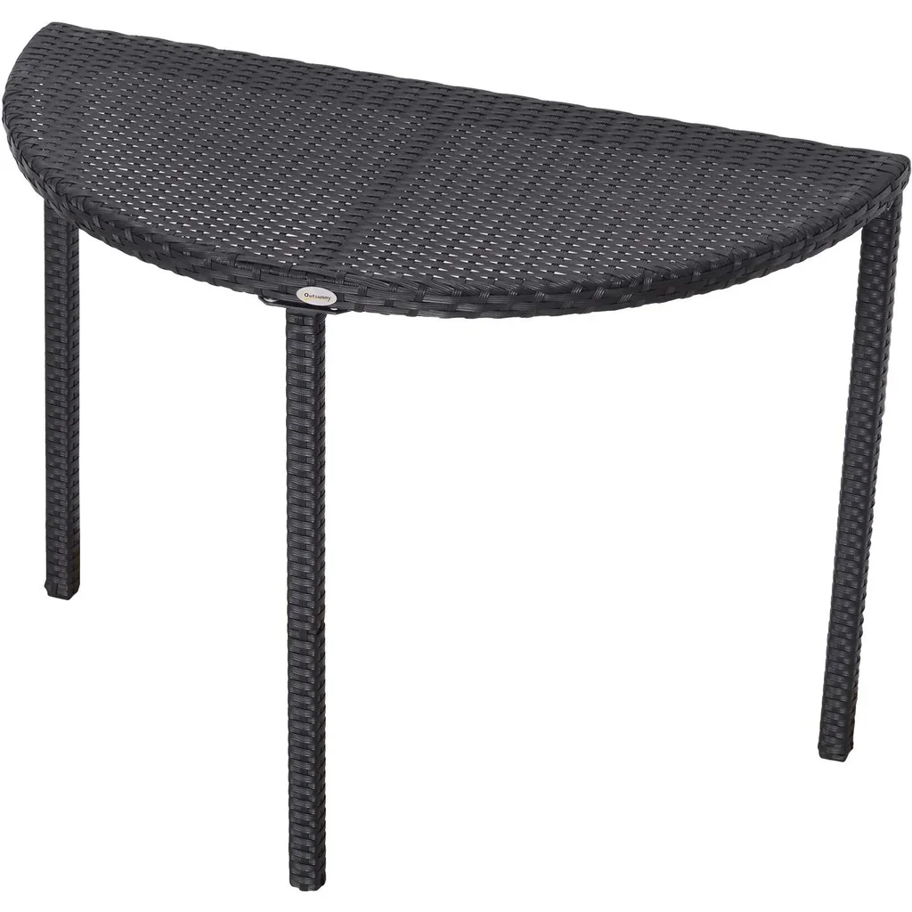 Rattan balcony table semicircular