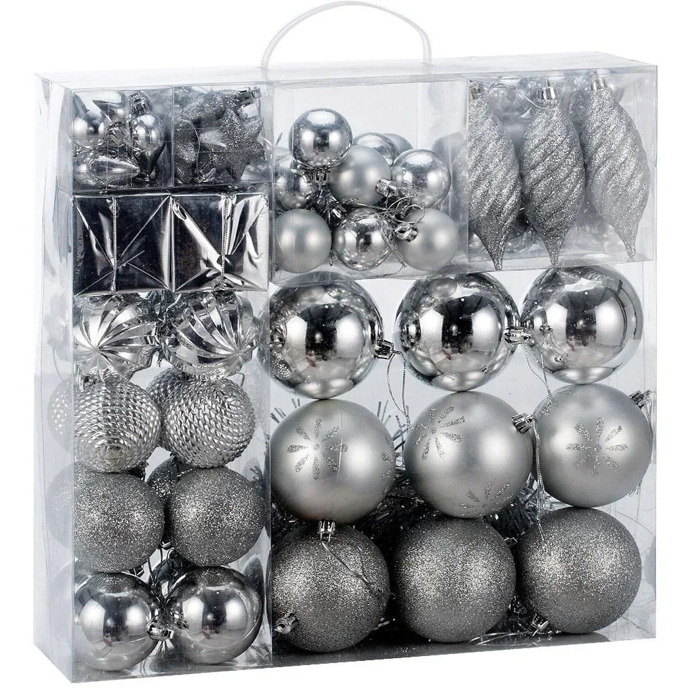 Christmas balls 103 pieces - silver