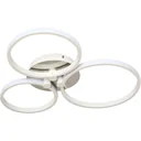 Ceiling light with three circular lamp bands silver/white