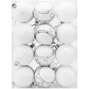 Baubles - Christmas tree lights - Christmas tree decorations - Set of 24 white