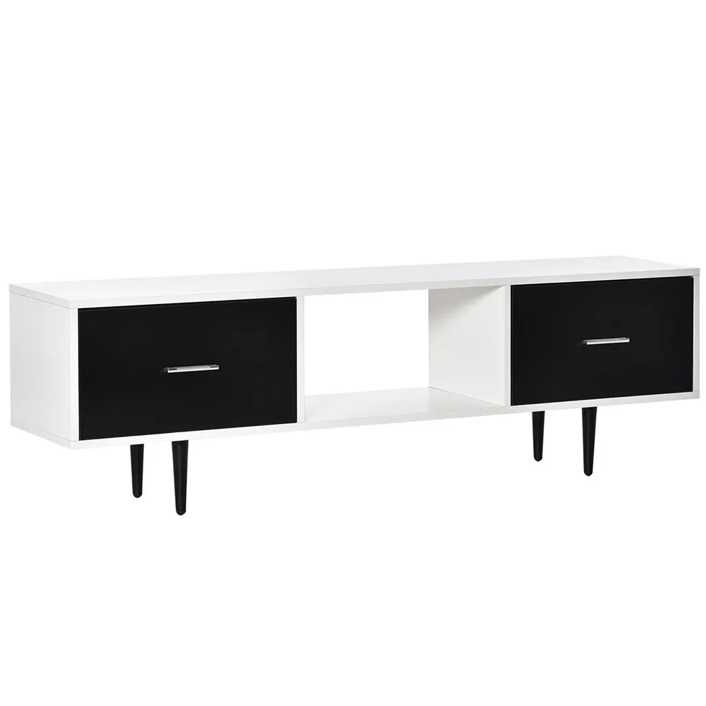 TV table TV cabinet with drawers shelves for 60'' TV TV board living room bedroom chipboard metal