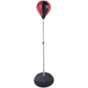 Punching ball set with boxing gloves black/silver/red