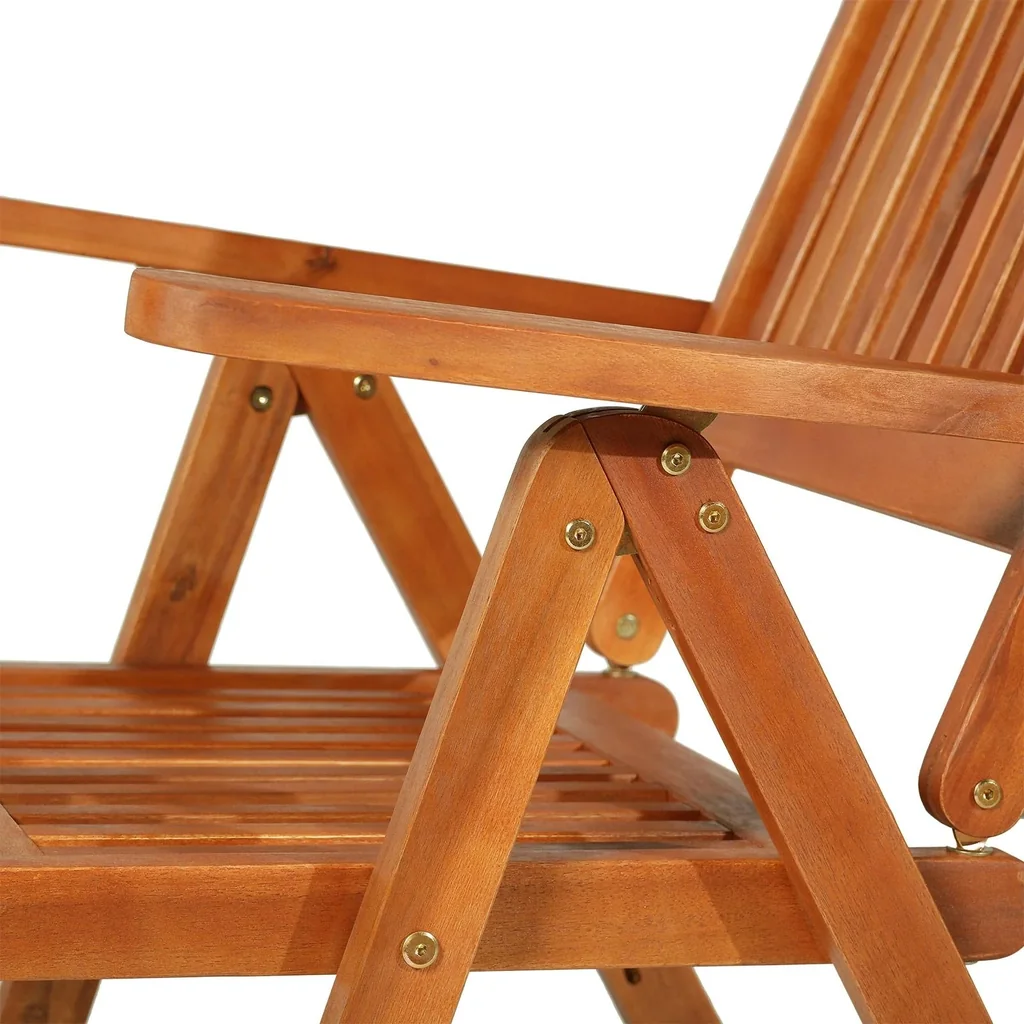 folding chair garden chair garden furniture 5-way adjustable acacia wood oiled 64 x 55 x 110 cm