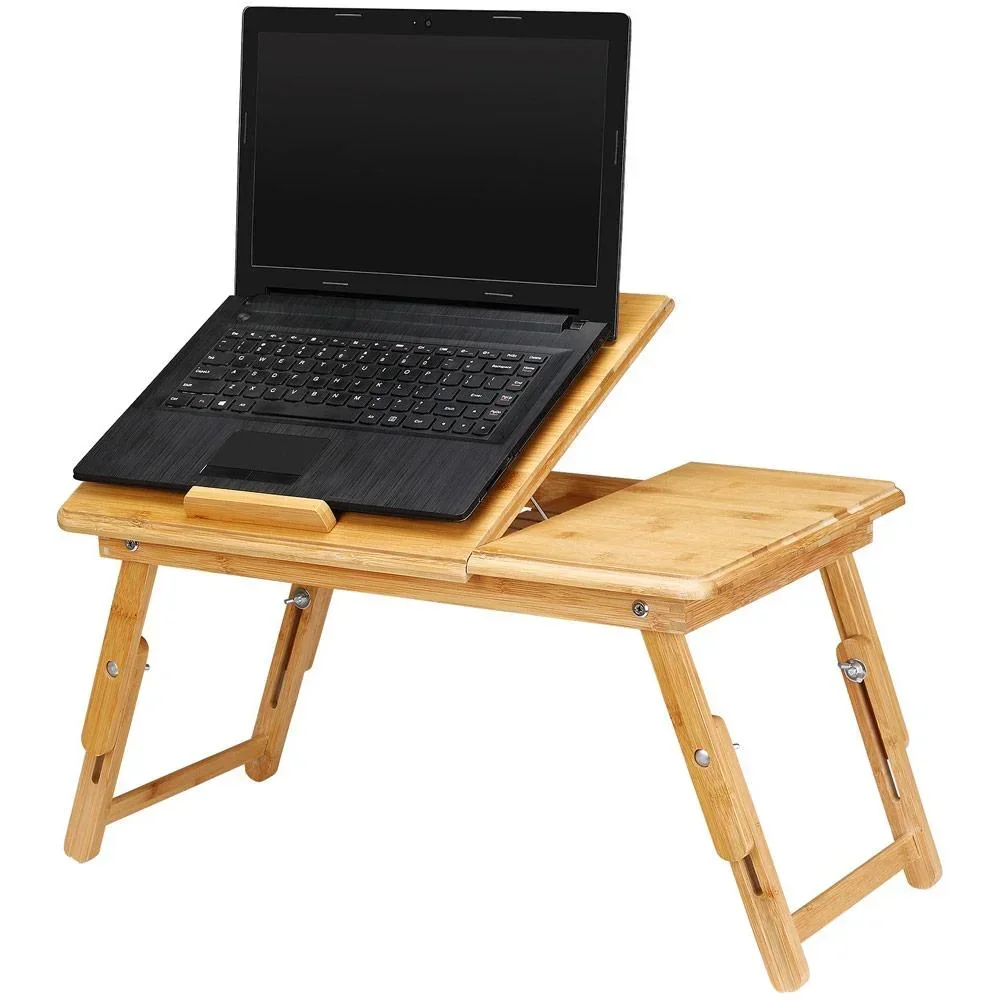 Foldable laptop table - bamboo - bedside table