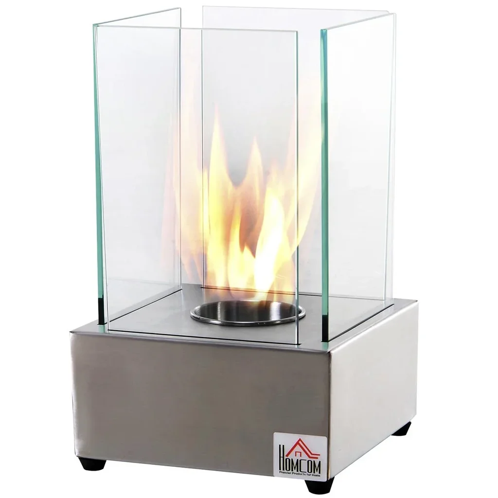 Ethanol fireplace silver