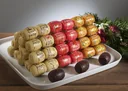 Alcohol barrels made of dark chocolate filled with cherry liqueur, egg liqueur, and brandy, 40 pieces, 500 g