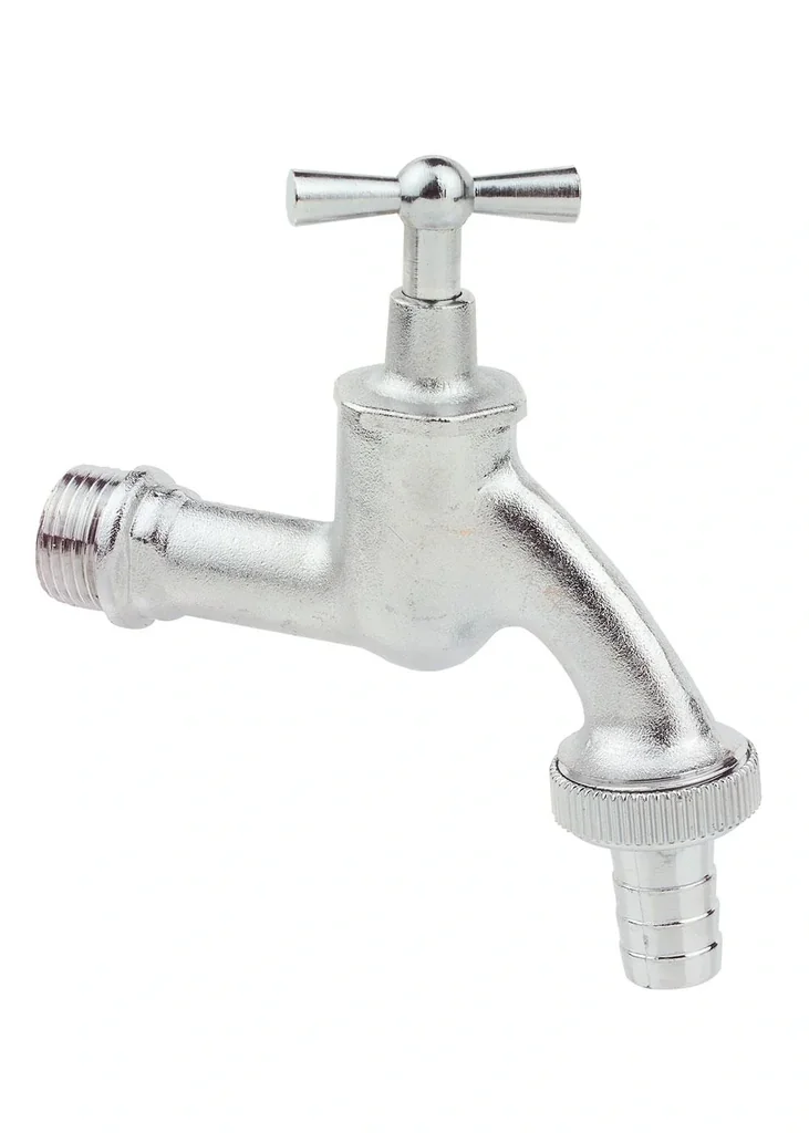 MS outlet valve with toggle handle, matt chrome, 1/2"AG x 3/4"AG x 1/2"T