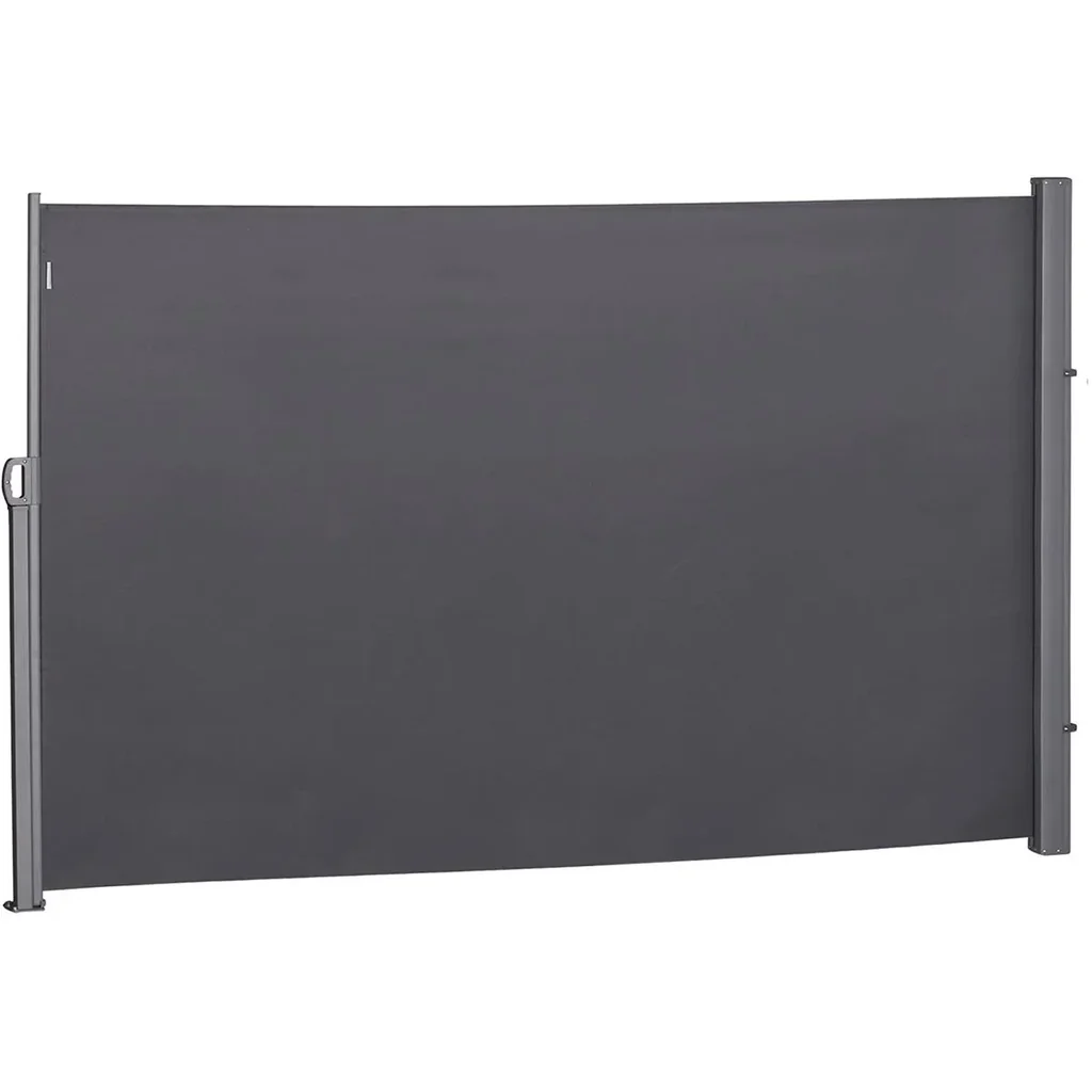 Side awning, privacy and sun protection, side roller blind, polyester, grey, 3 x 1.8 m