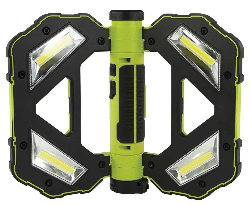 LED work light with battery and separate light head, 270° foldable
