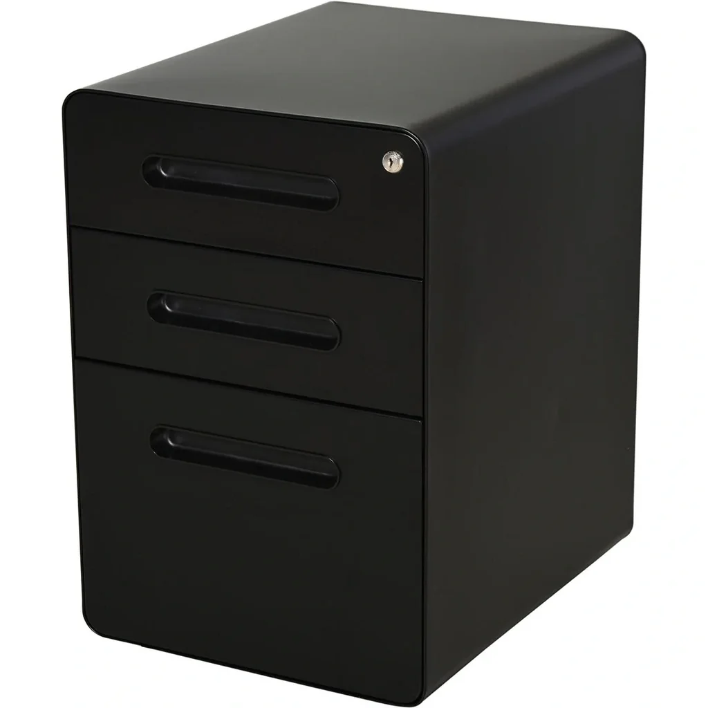 Filing cabinet with 3 drawers, black