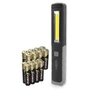 Promotional pack with 8x Mignon and 8x Micro batteries + FREE LED work light