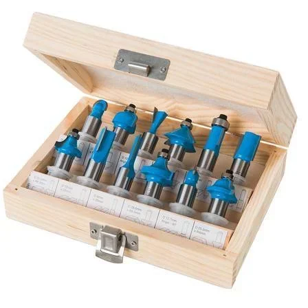 12-piece 12 mm TCT milling cutter set