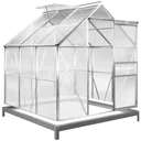 Aluminum greenhouse 5.85 m³ with skylight, gutter and foundation