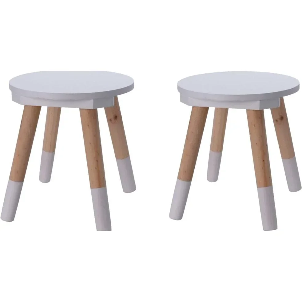 KidCollection SET - 2x Children's Stools - 26 cm - White