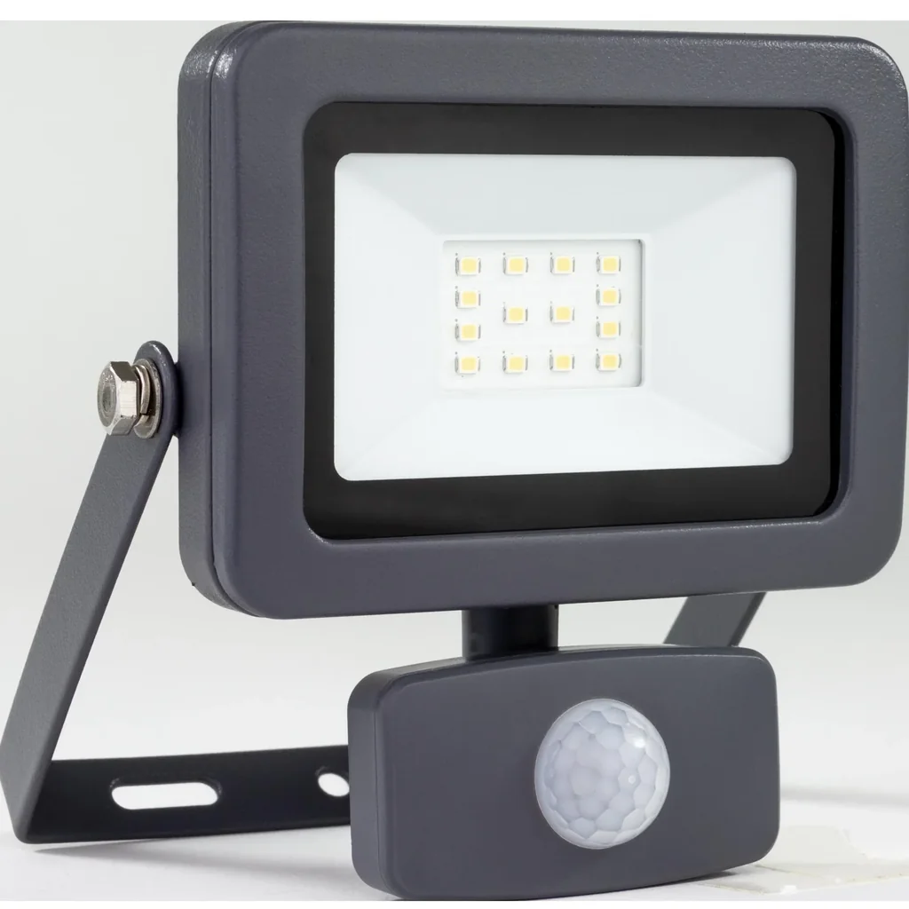 LED floodlight with motion detector, 10 watts, IP44