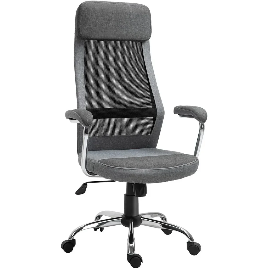 Ergon office chair with high backrest, light grey, black