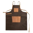 Buffalo leather apron with crossed back strap