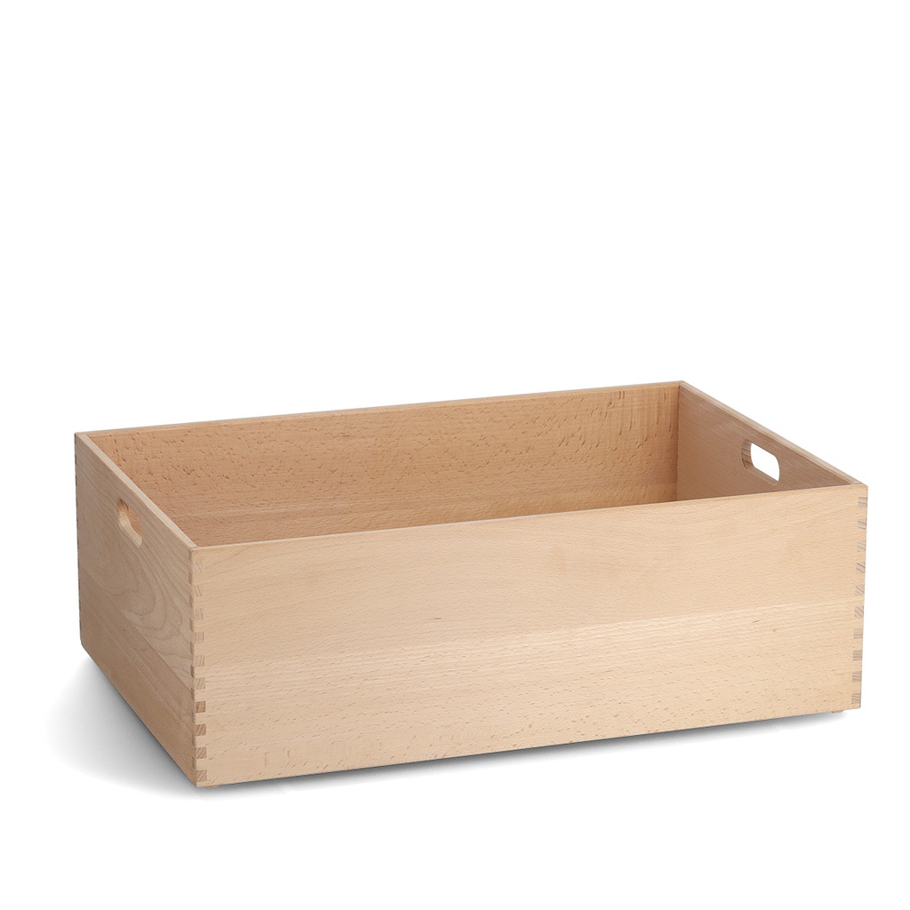 All-purpose box, varnished beech, 60 x 40 x 21 cm