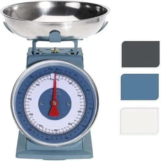 Mechanical Retro Kitchen Scale - 5KG - Blue