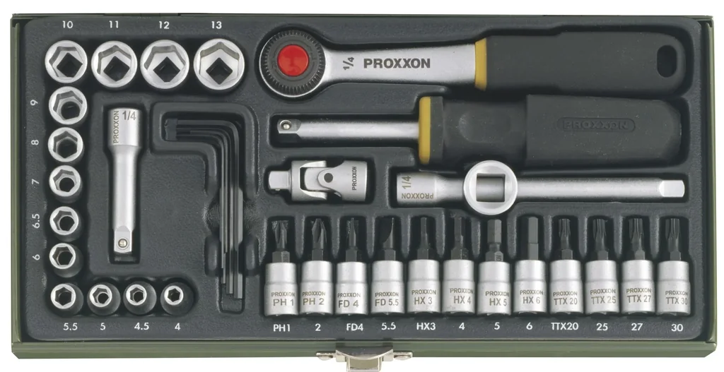 Socket wrench set 1/4" (36 pieces)
