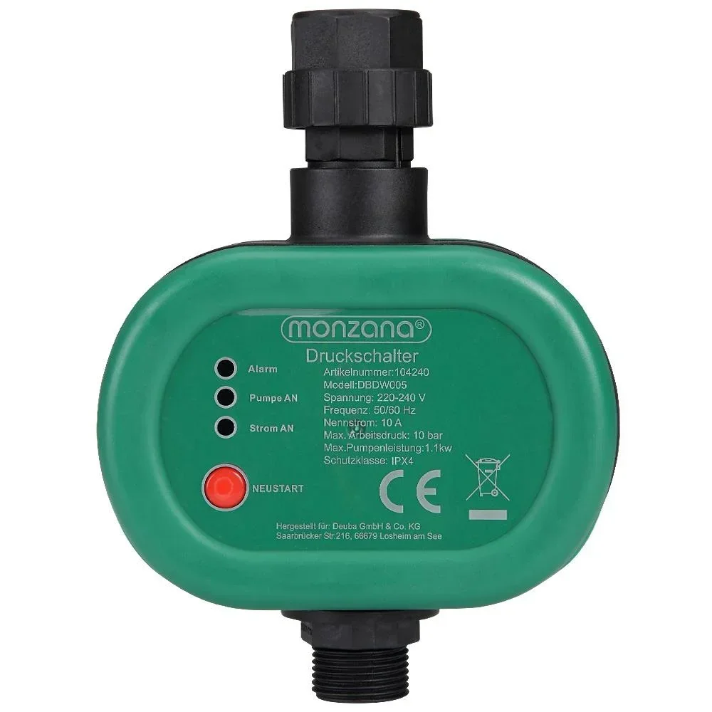 Pressure switch with automatic pressure monitoring