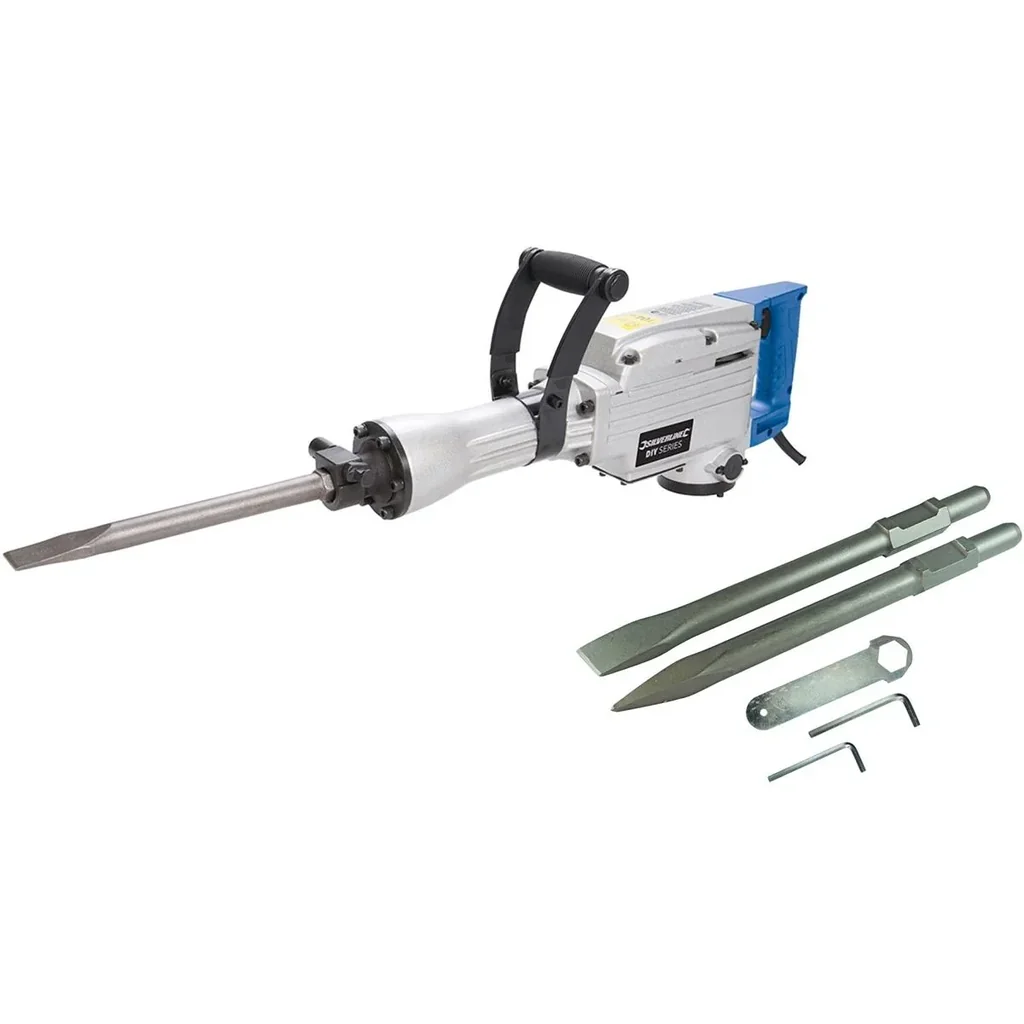 Electric breaker hammer including flat chisel and pointed chisel