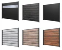 Privacy screen basic element, anthracite, 2.02 x 1.86 m, laminated panels rust look