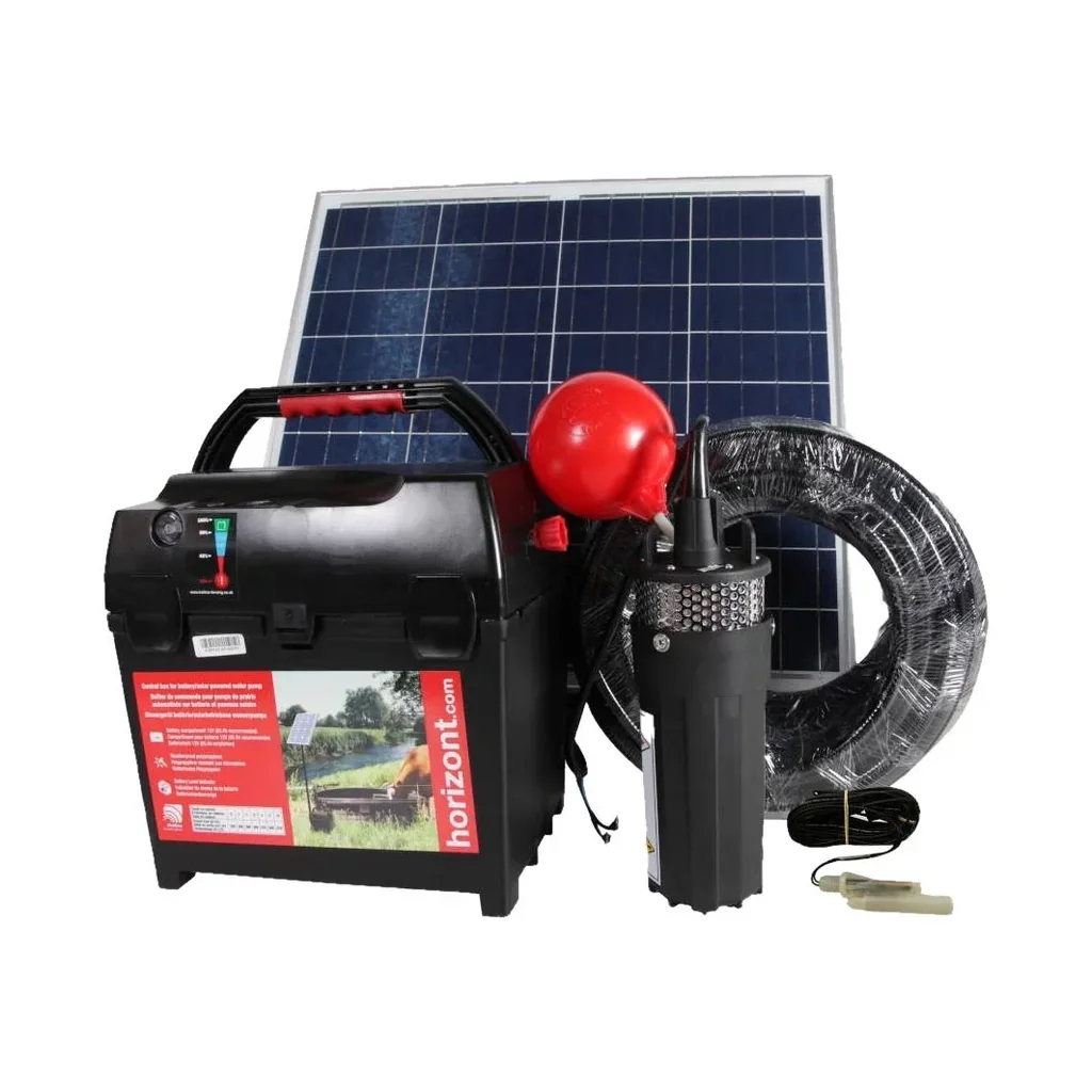 Pasture pump set with solar panel