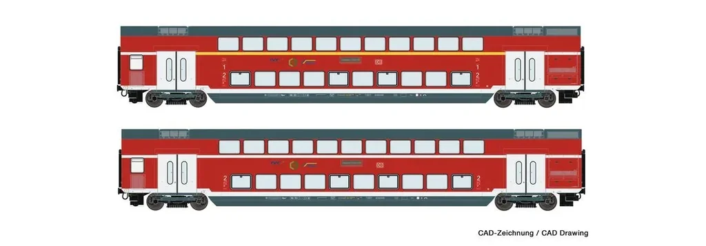 2-piece set: double-decker carriage, DB AG (DC)