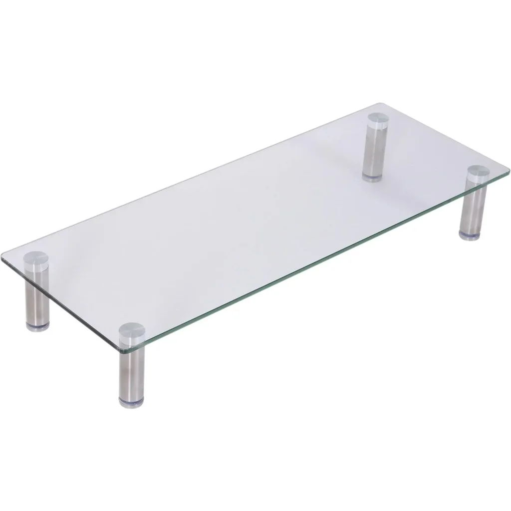 Monitor stand screen stand monitor holder height adjustable glass metal 56 x 21 x 9 11 cm
