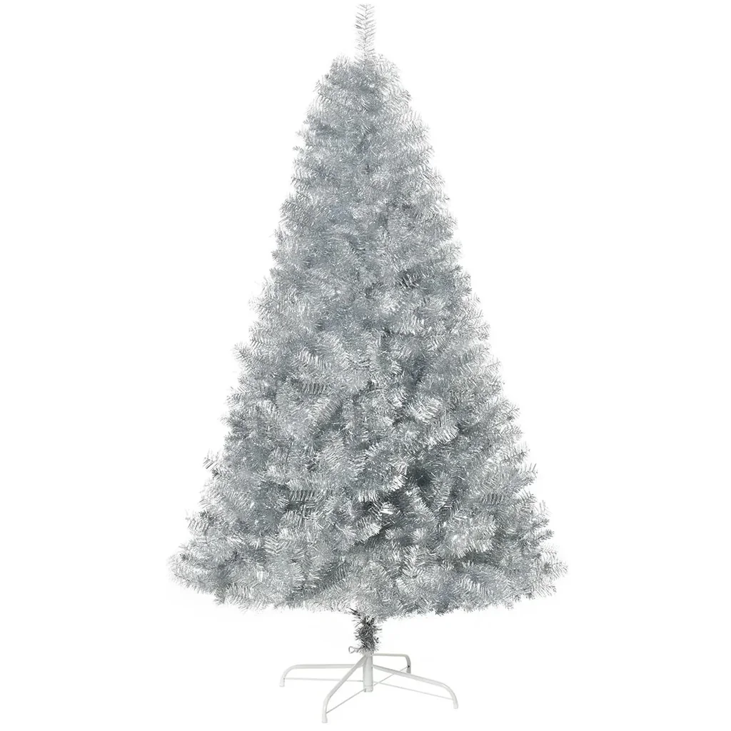 Artificial Christmas tree 180 cm Christmas tree with 1000 branch tips including Christmas tree stand metal silver+white Ø103 x 180 cm