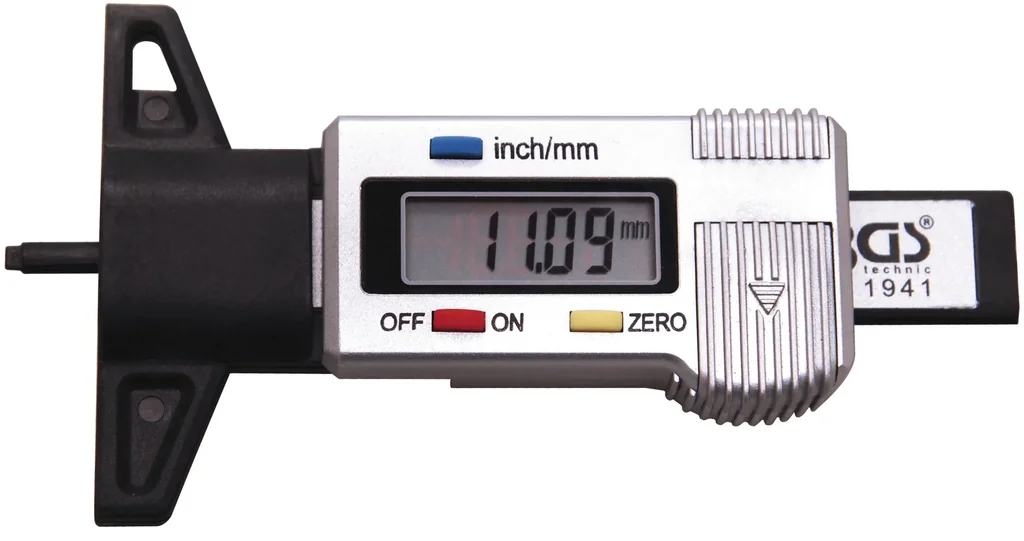 Digital tire tread caliper, 0 - 28mm