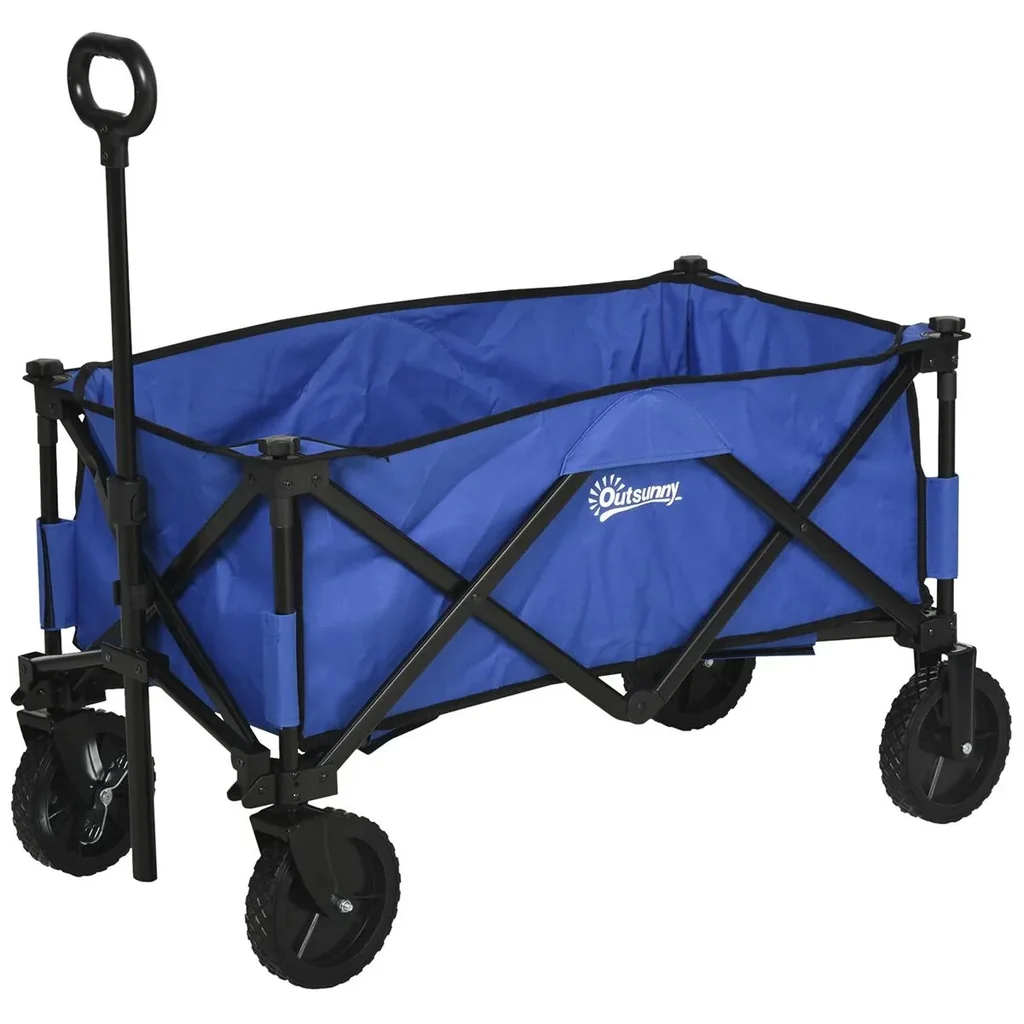 Handcart, foldable handcart, 360° garden cart, transport cart, beach cart, steel frame, Oxford, 107 x 51 x 91.5 cm
