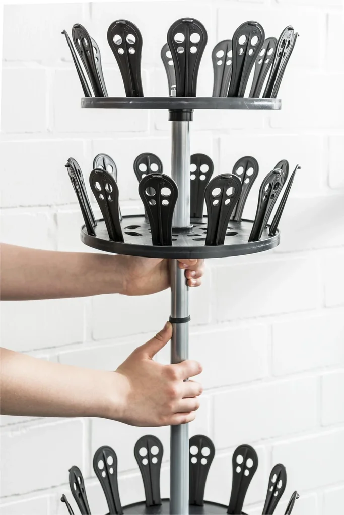 Shoe carousel, shoe storage, for 30 pairs, black