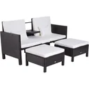 Rattan seating group as a 3-piece set