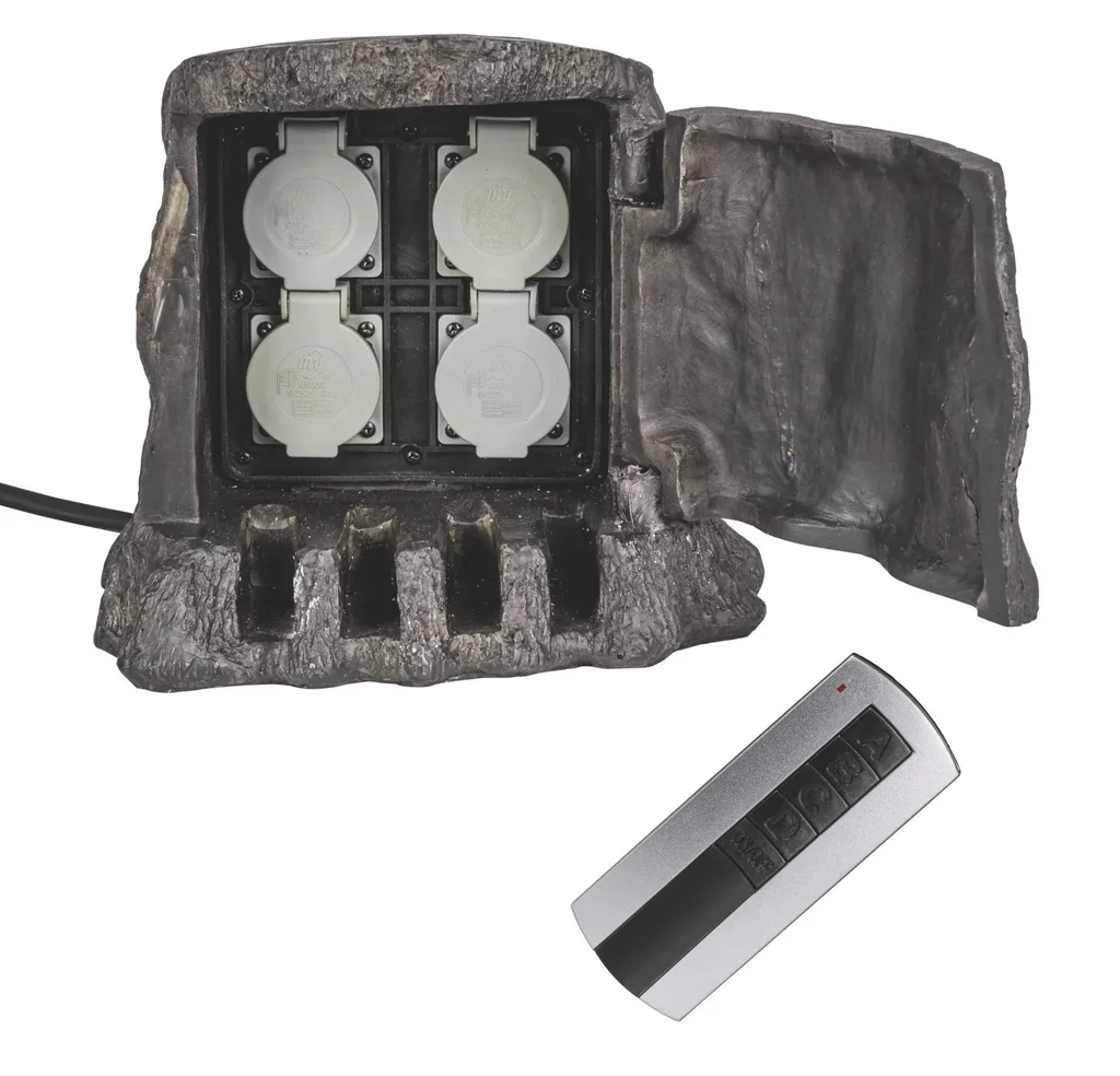 4-way remote control sockets tree stump