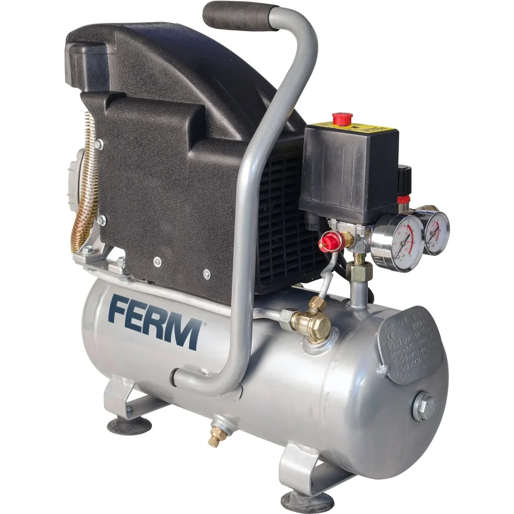 CRM1044 Compressor - 750W - 1.1 HP - 8 Liters - Max. 8 bar - Incl. 1/4 inch universal shortcut and 2 pressure gauges