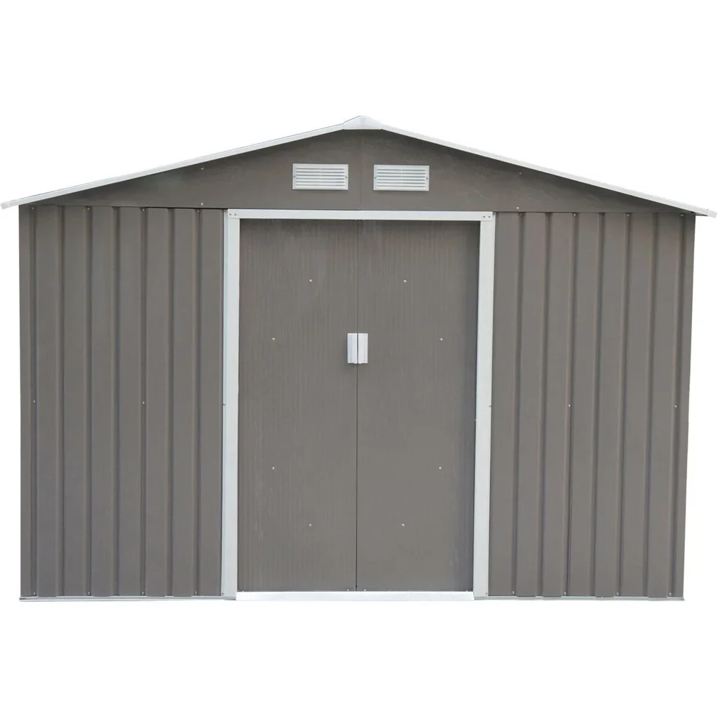 Metal tool shed / garden shed 277 x 191 x 192 cm, grey