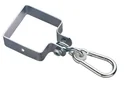 Swing hook square 90 x 90 x 3 mm galvanized with carabiner for playground equipment