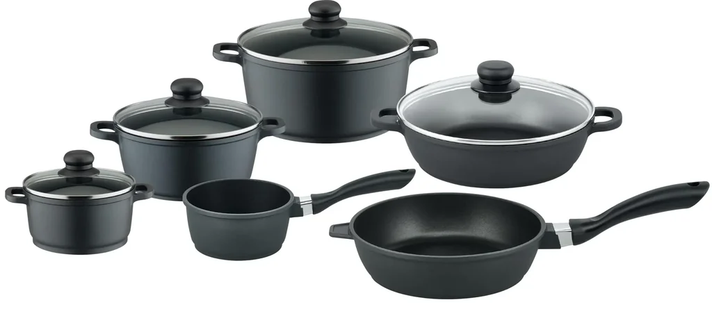 Black 10-piece cookware set