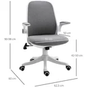 Office chair with rocking function, height adjustable, grey+white