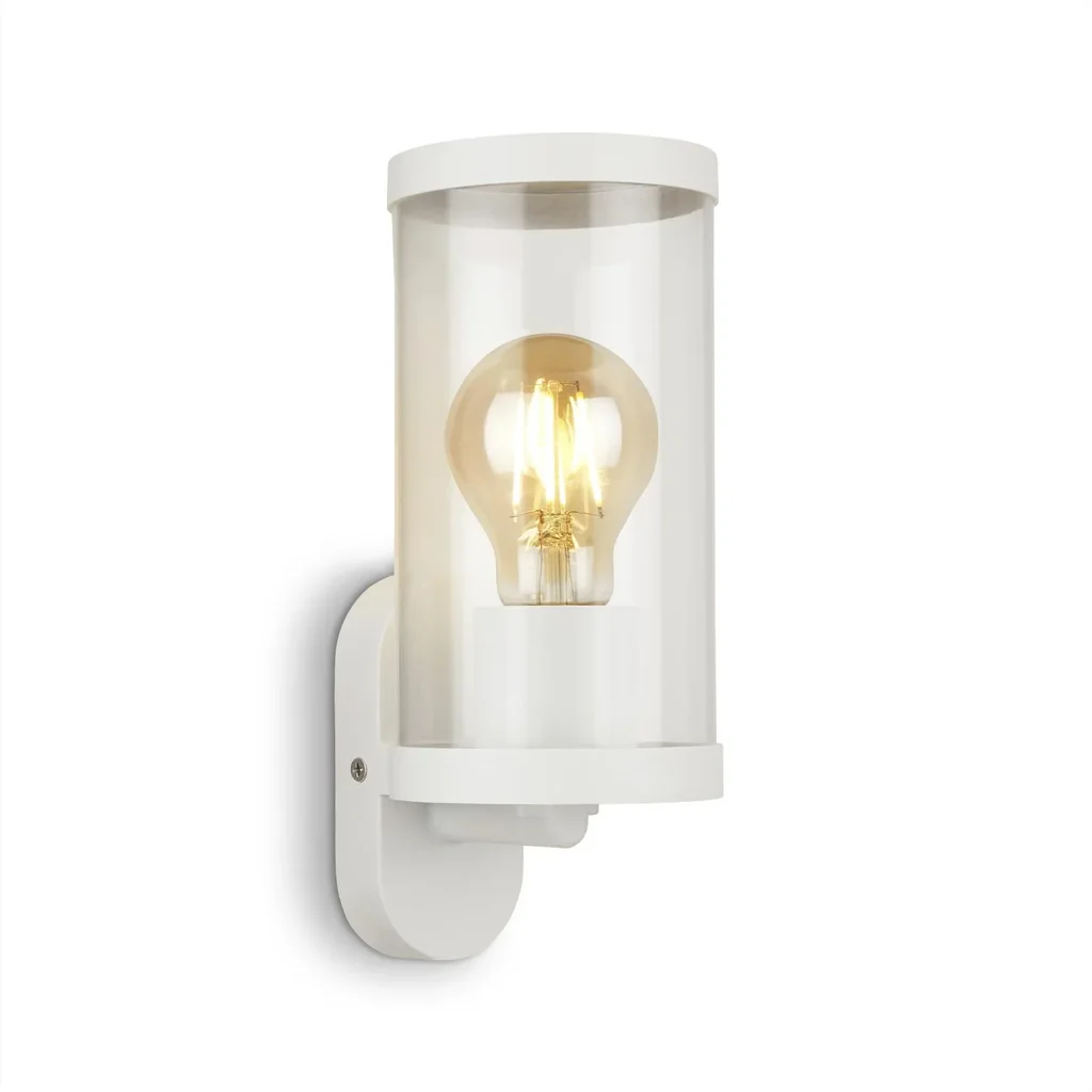 Outdoor light, 1-flame, metal-plastic / white, IP44, E27 socket