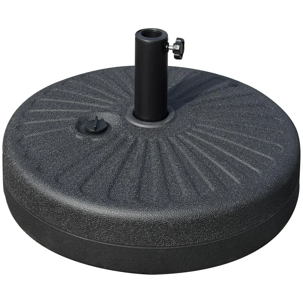 Parasol base 22 kg for parasol poles 38/48 mm cement black Ø51 x 12H cm